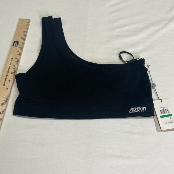 DKNY SPORT NWT Womens Sz XL DKNY Sport, One Shoulder, Women's Sports Bra- Black - Picture 7 of 10